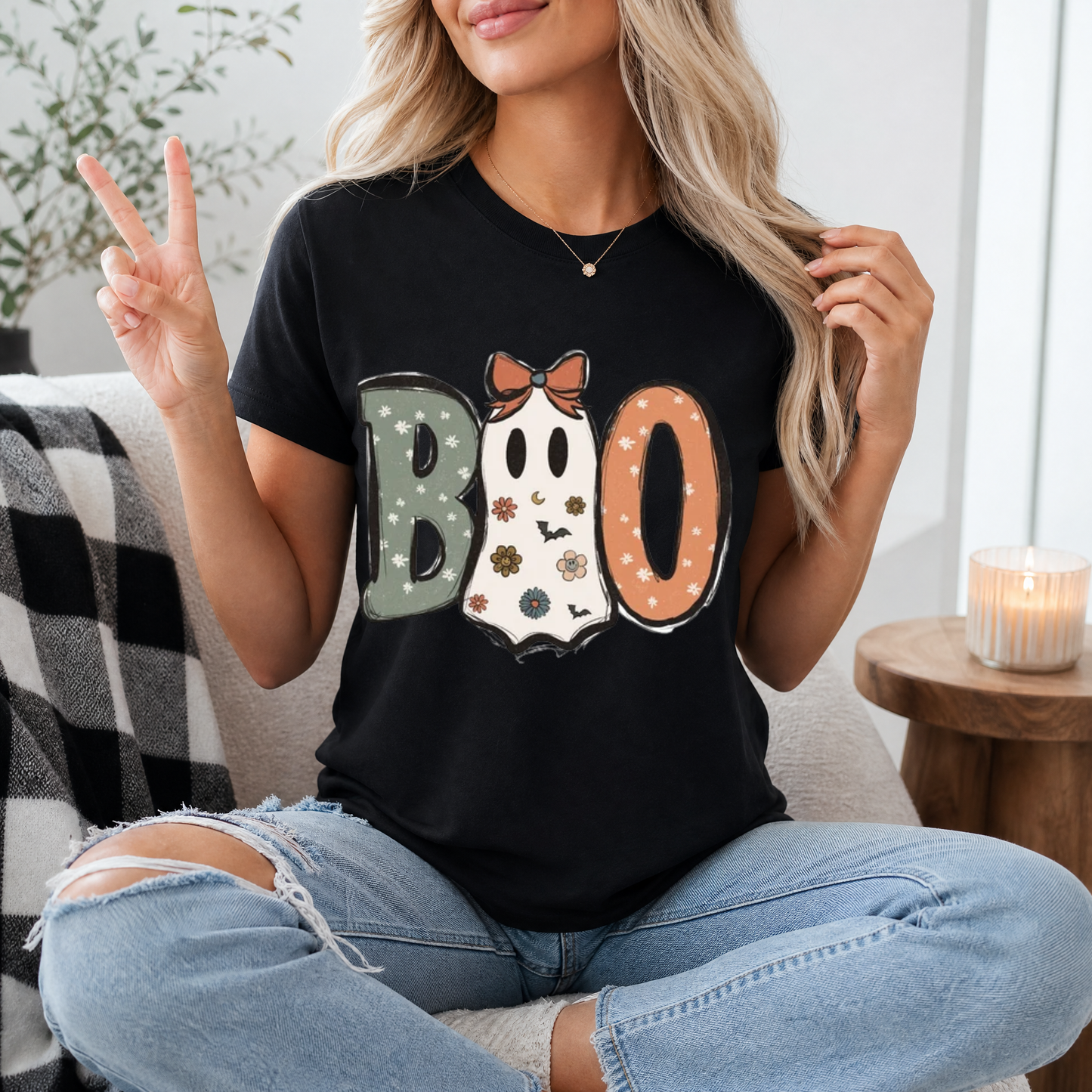 Boo Bow Ghost Premium Graphic Tee