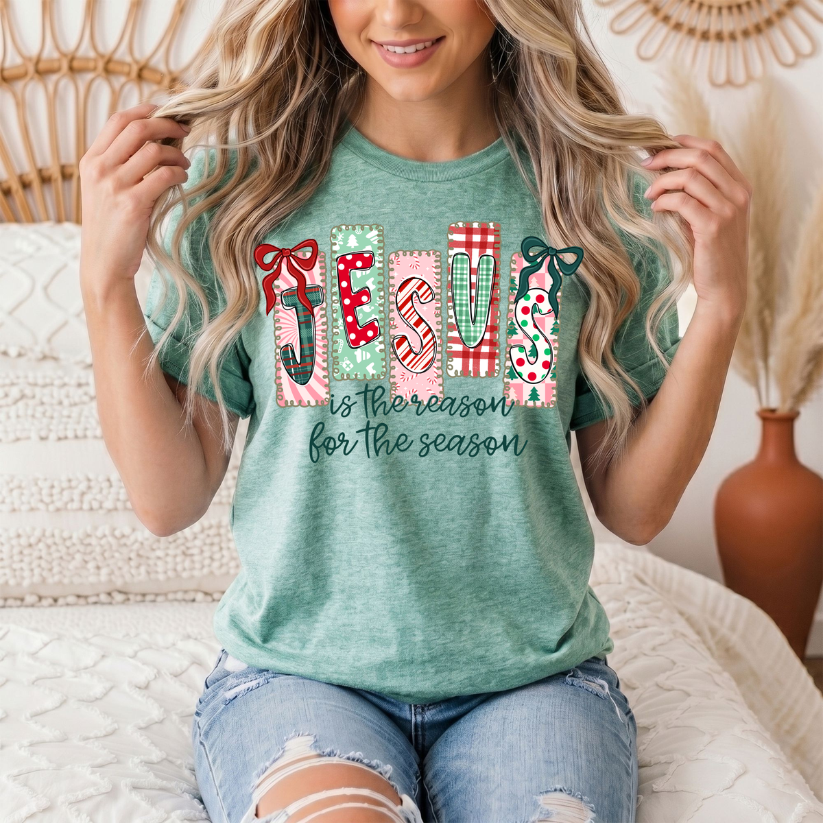 Jesus Is the Reason for the Season Christmas Graphic Tee