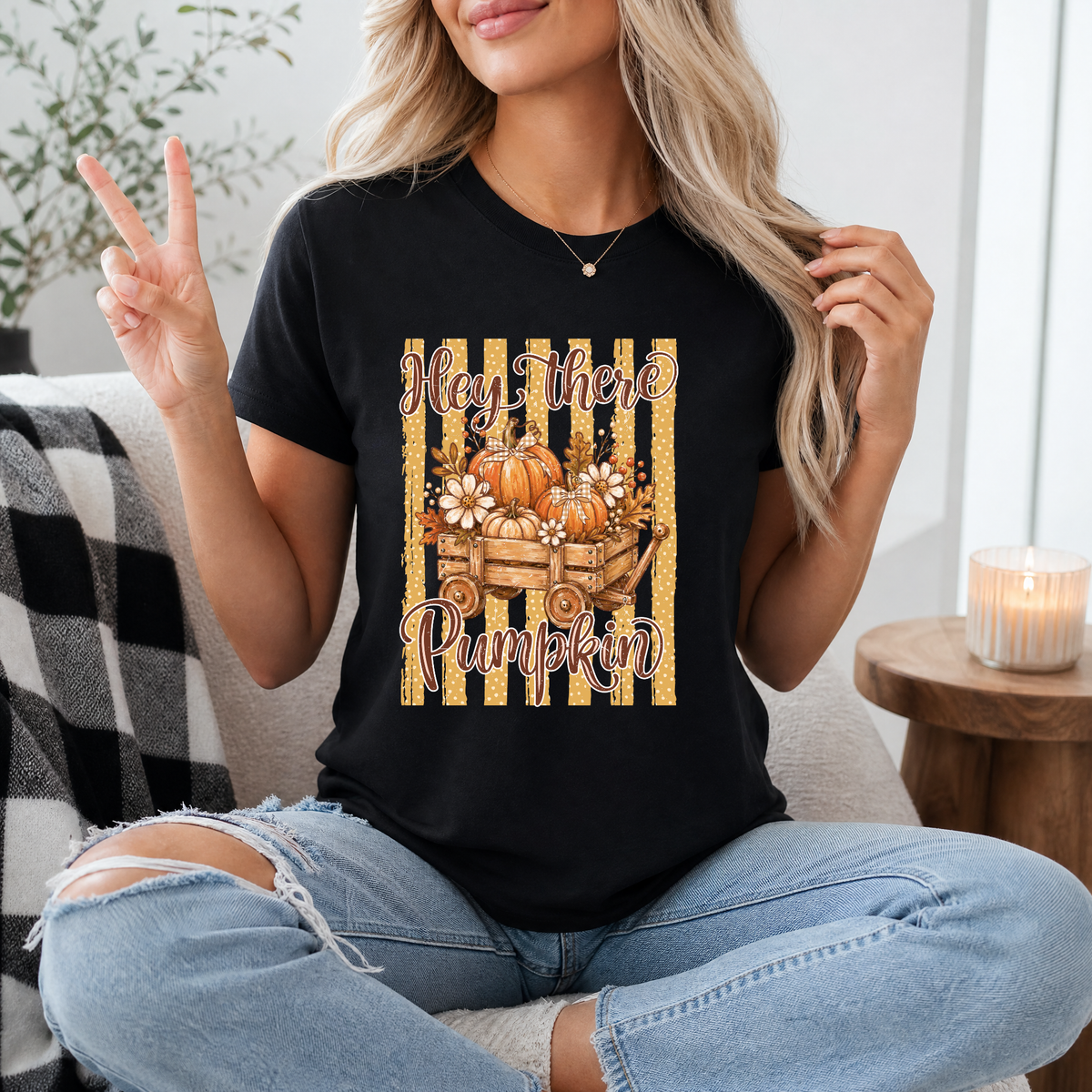 Hey There Pumpkin Cart Premium Graphic Tee