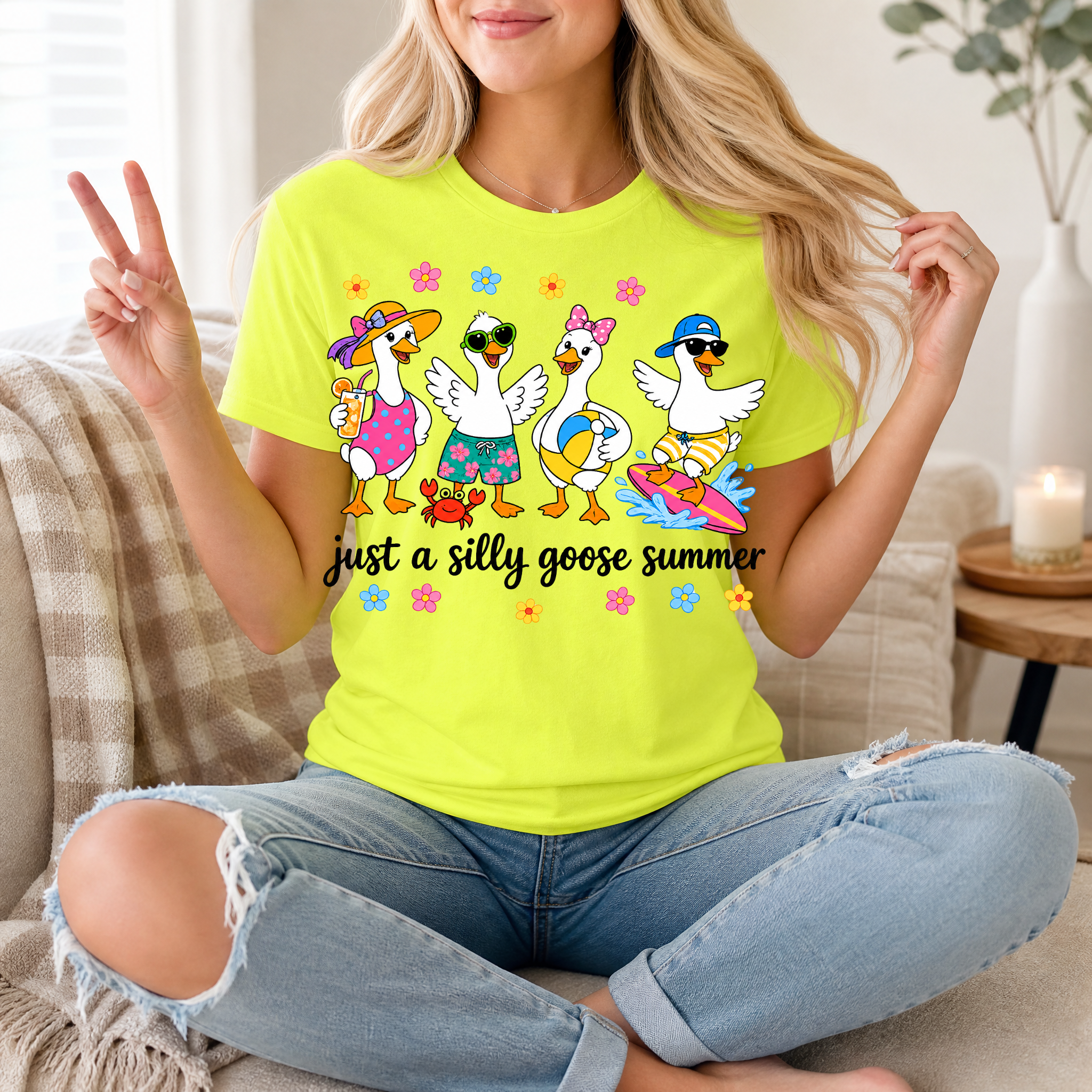 Just A Silly Goose Summer Premium Graphic Tee