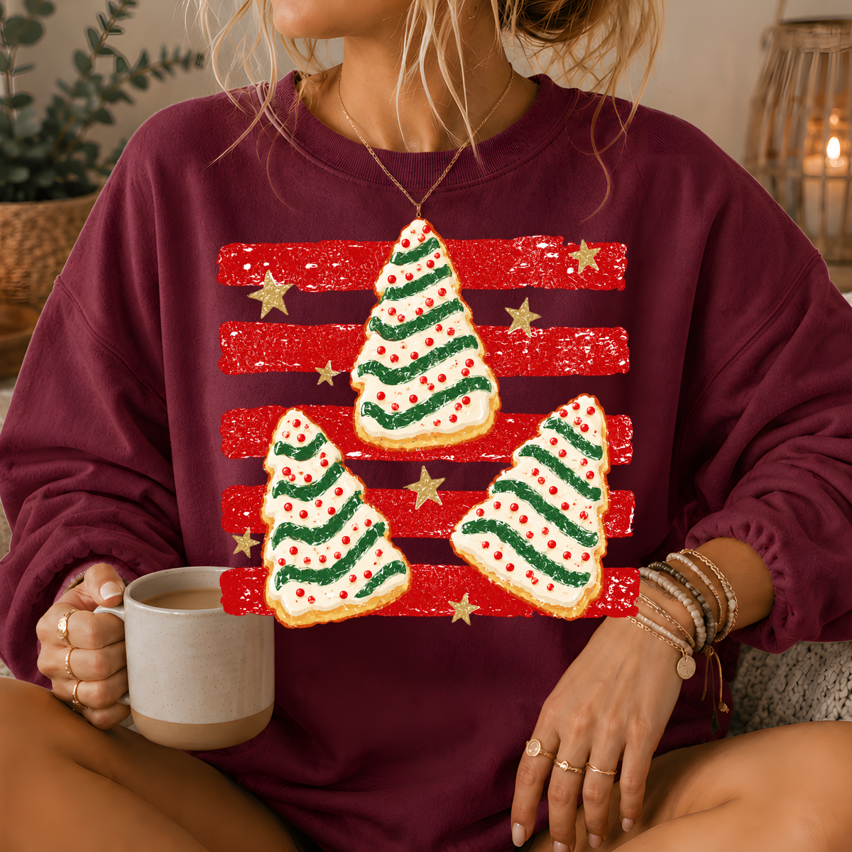 Christmas Tree Snack Cake Crewneck Sweatshirt