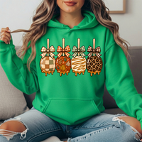 Fall Caramel Apples & Gingham Bows Graphic Hoodie