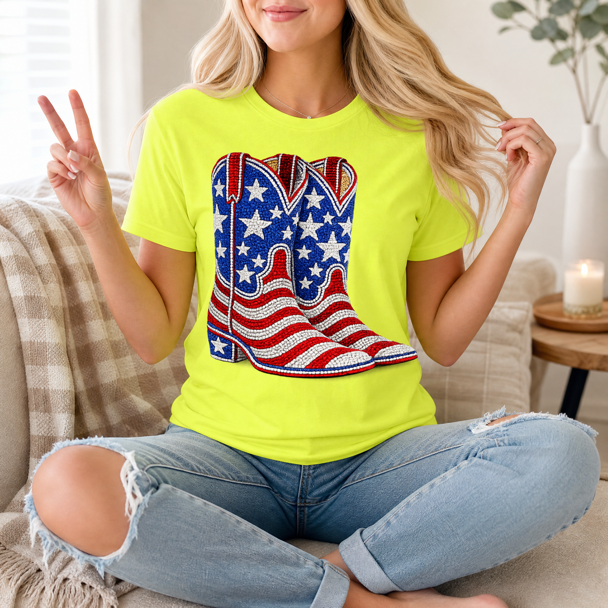 Rhinestone Boots Premium Graphic Tee
