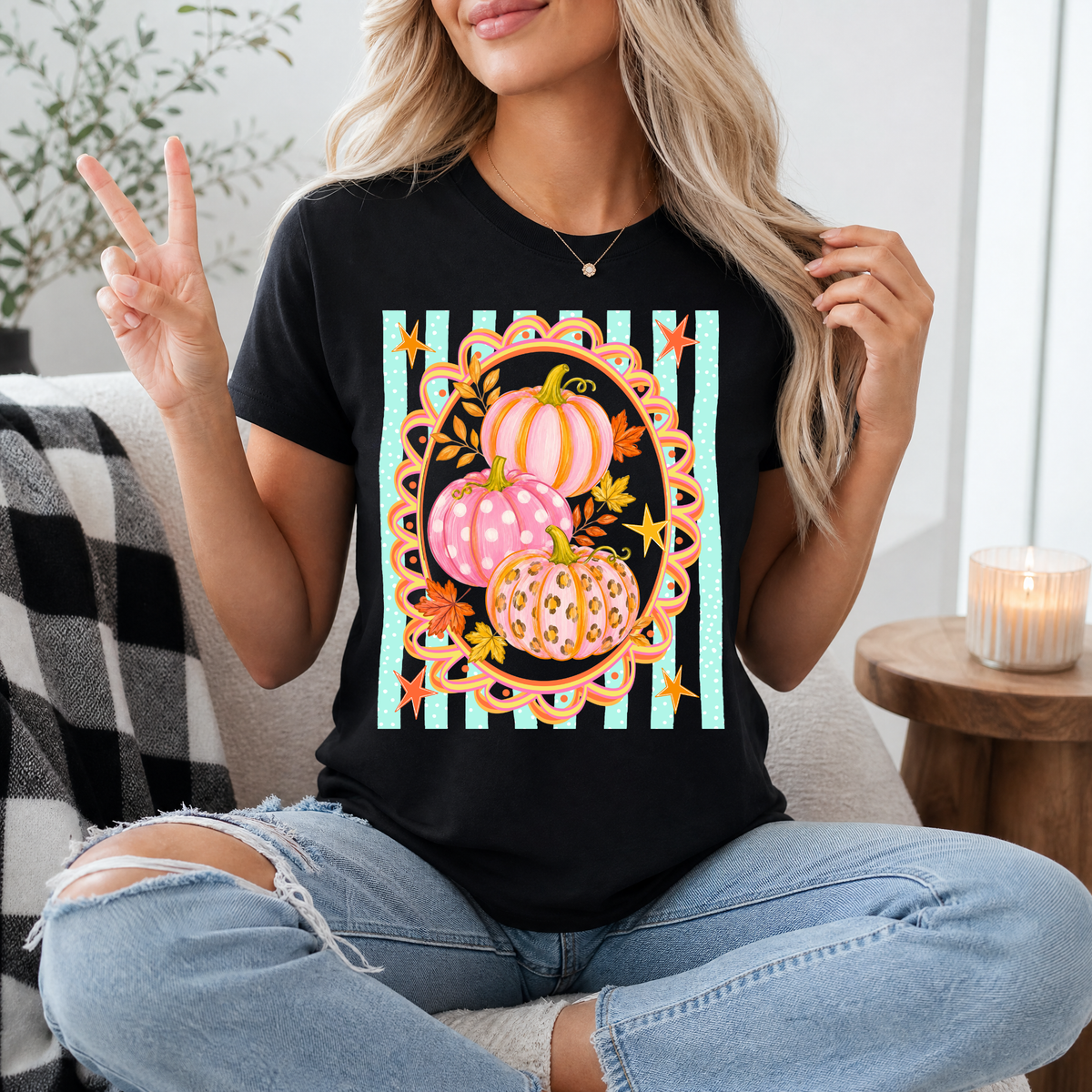Autumn Pumpkin Glow Premium Graphic Tee