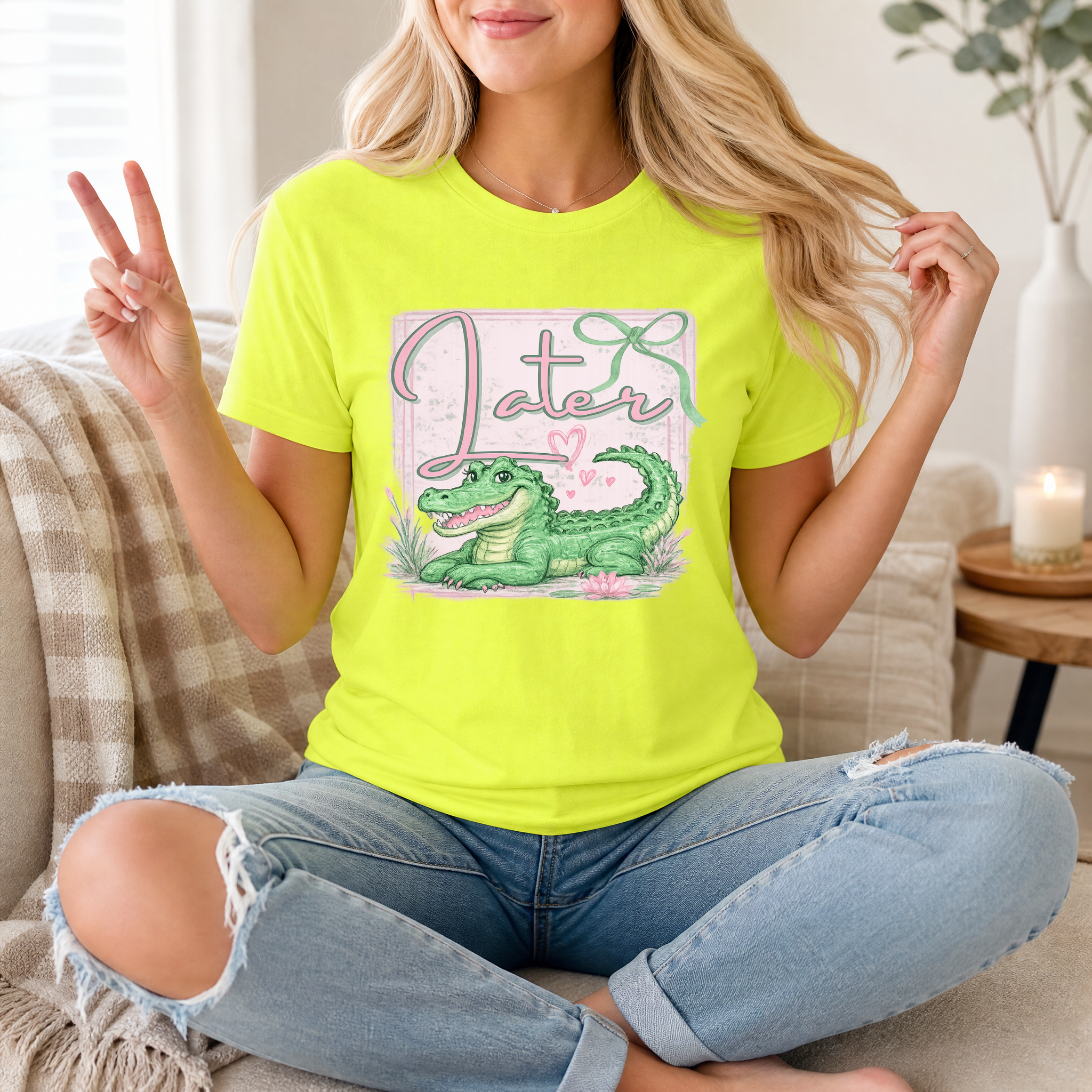 Precious Later Gator Girly Premium Graphic Tee