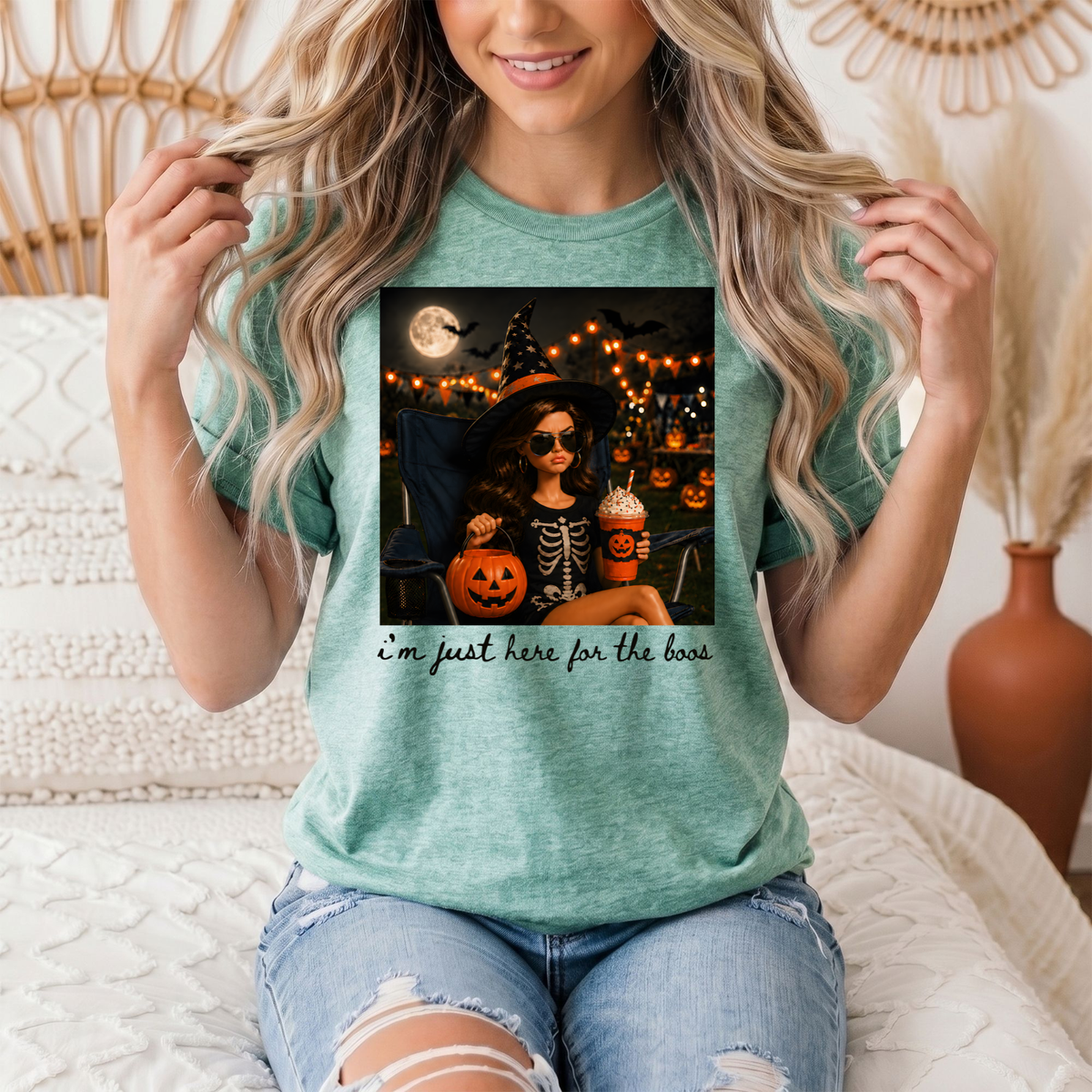 I'm Just Here for the Boos Halloween Graphic Tee