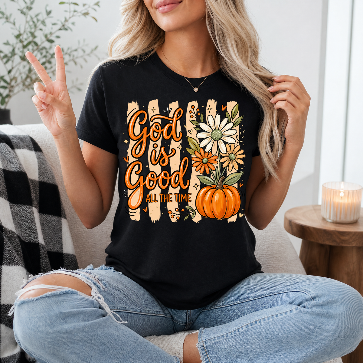 God Is Good Pumpkin Premium Graphic Tee