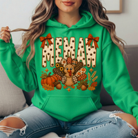 Memaw Thanksgiving Turkey & Rust Bows Graphic Hoodie