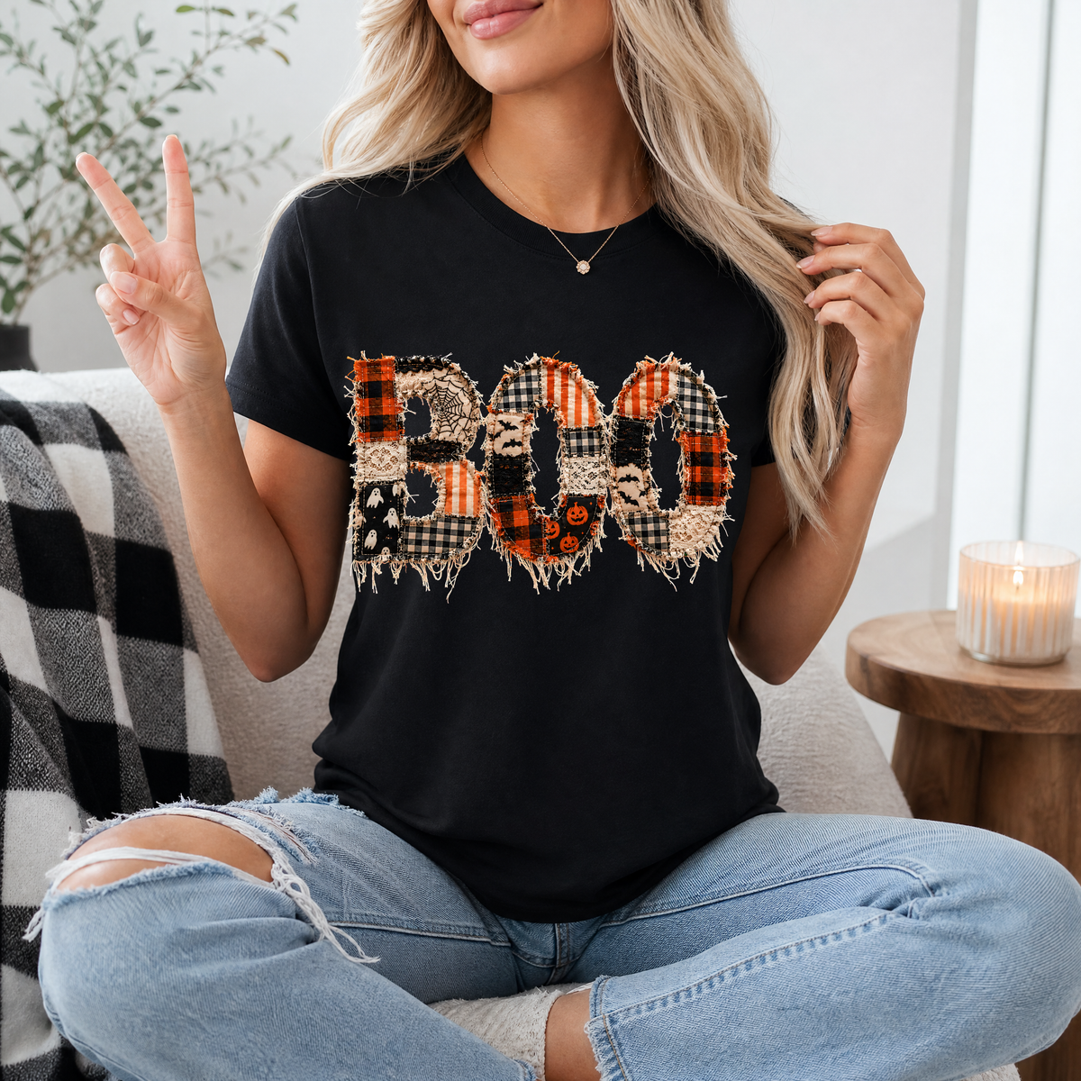 Patchwork BOO Premium Graphic Tee
