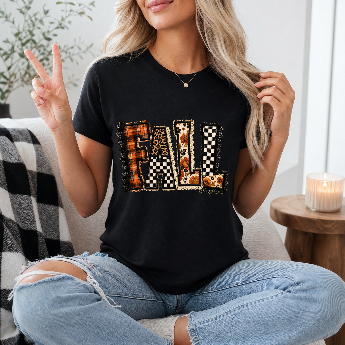 Fall Patchwork Premium Graphic Tee