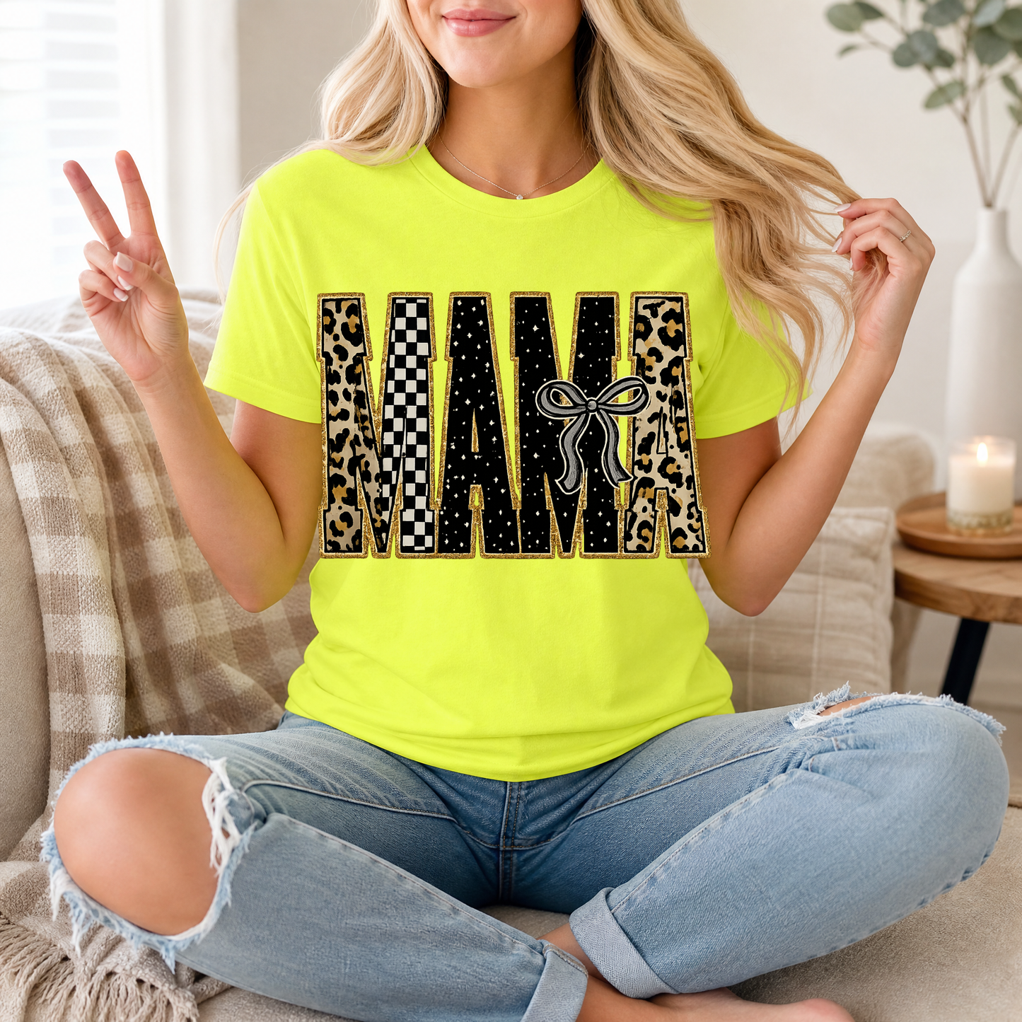 Mama Mixed Pattern Premium Graphic Tee