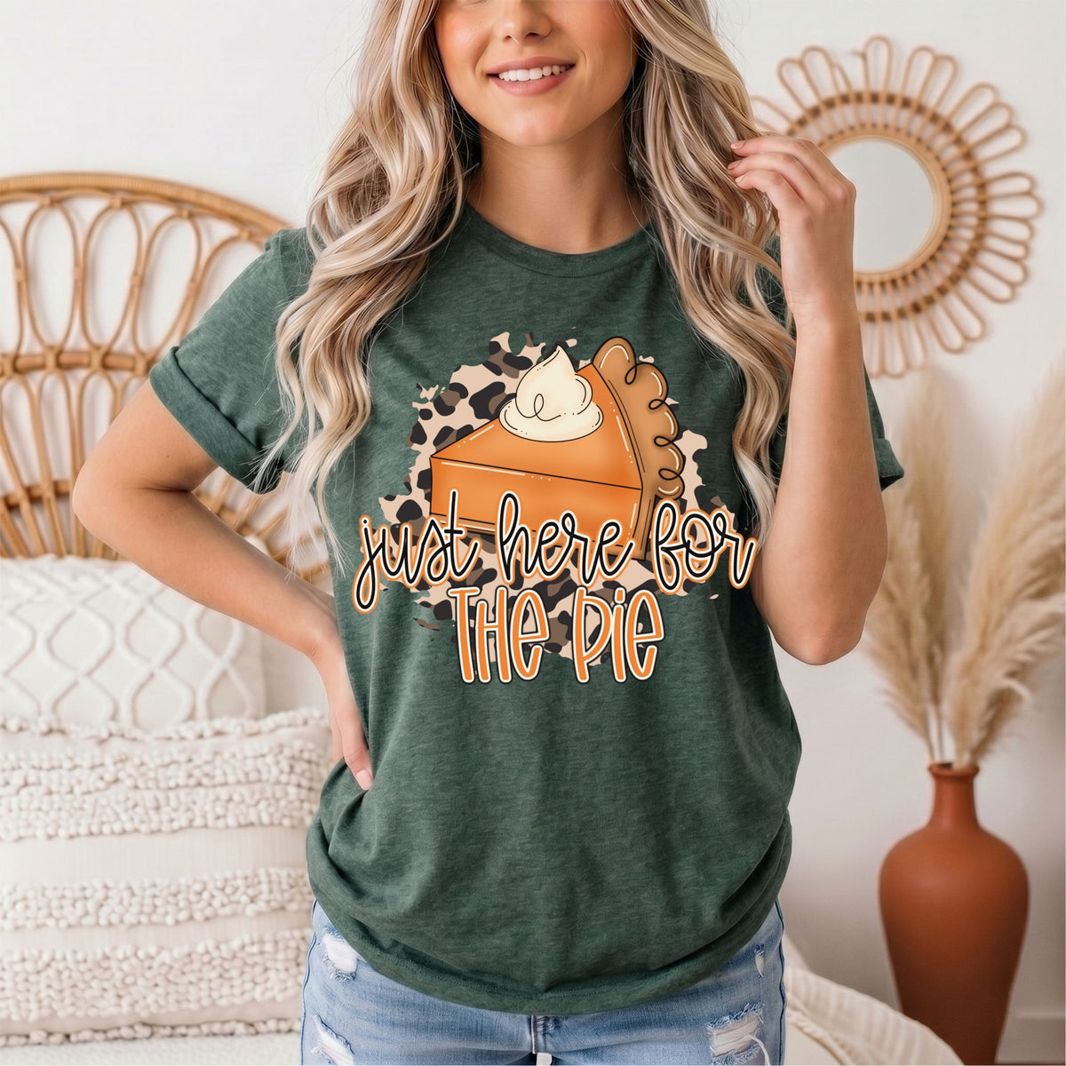 Just Here for the Pie Thanksgiving Graphic Tee