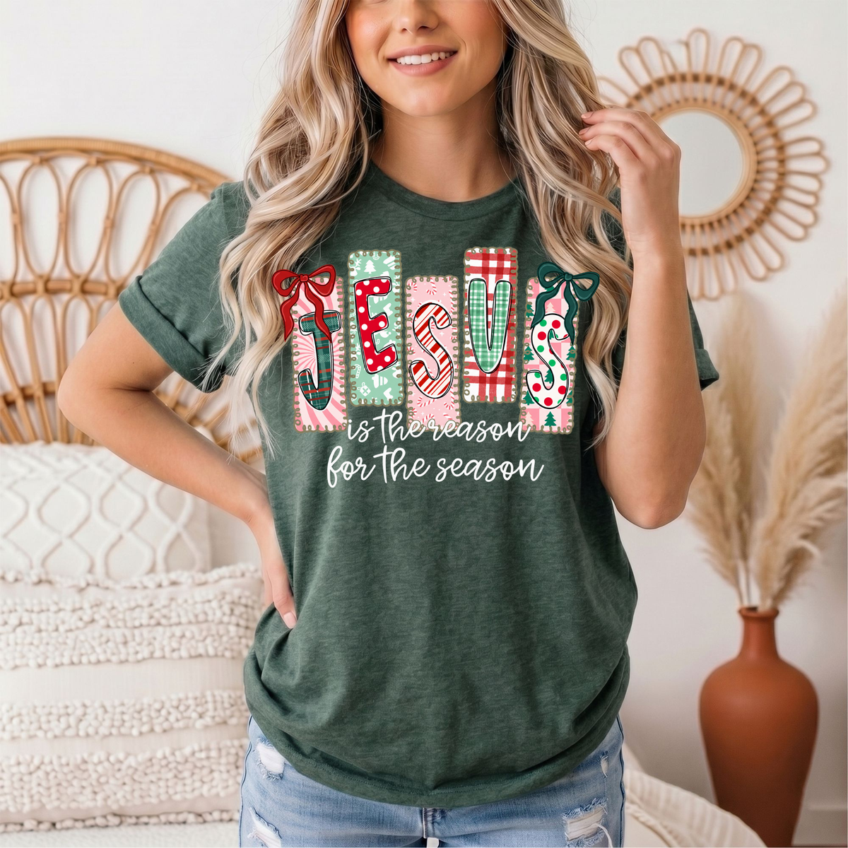 Jesus Is the Reason for the Season Christmas Graphic Tee