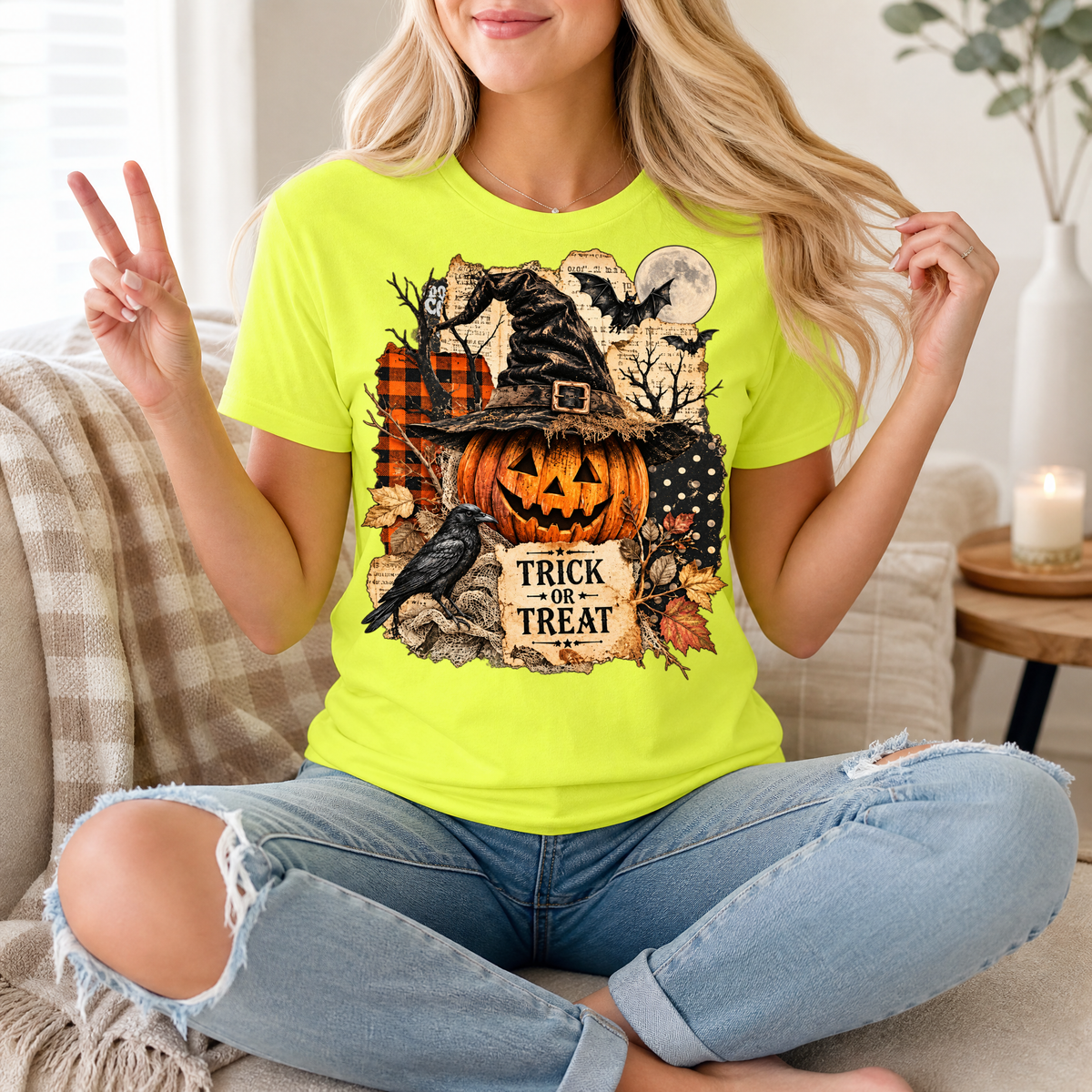 Trick or Treat Vintage Halloween Premium Graphic Tee