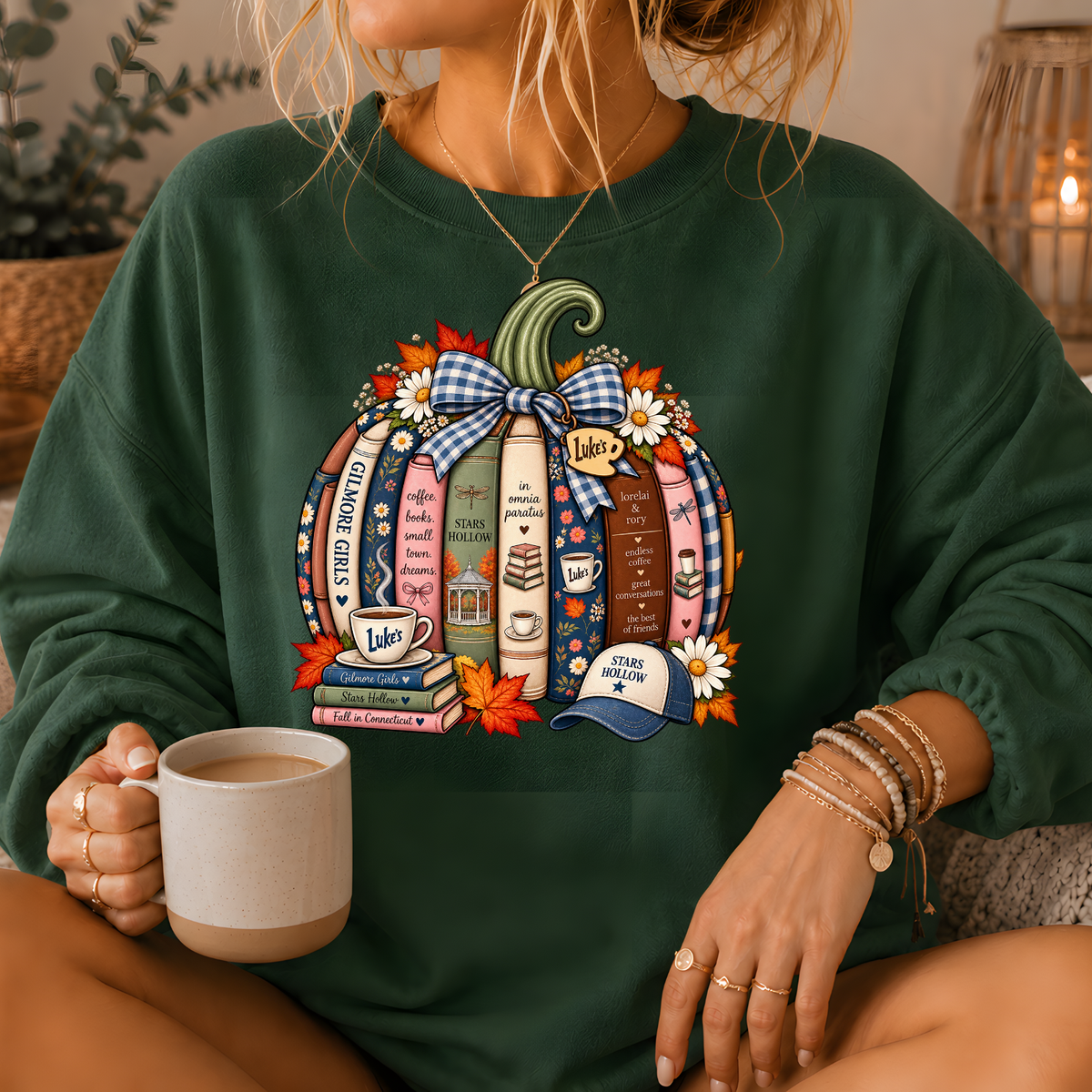Gilmore Girls Inspired Bookish Pumpkin Crewneck Sweatshirt
