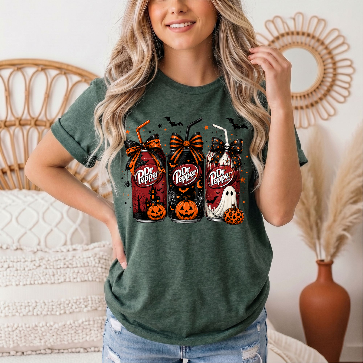 Dr P Halloween Bows & Ghost Graphic Tee