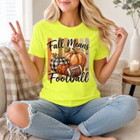 Fall Means Football Pumpkin Graphic Tee