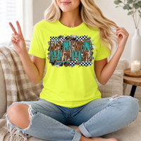 Western Mama Turquoise & Checkerboard Graphic Tee