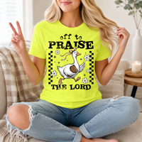 Off To Praise The Lord Christian Graphic Tee