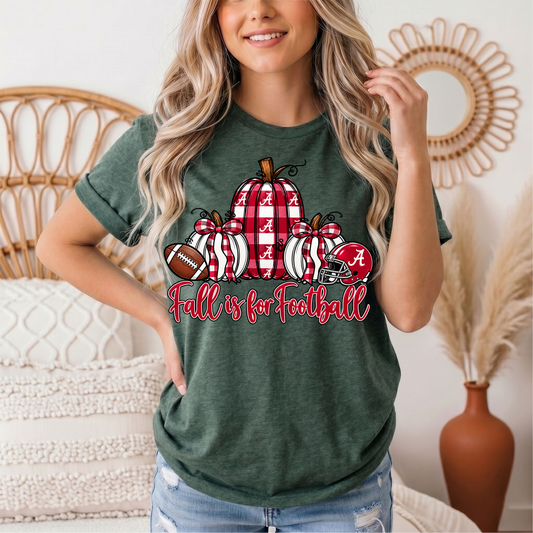 Fall Is for Football Alabama Pumpkin Graphic Tee