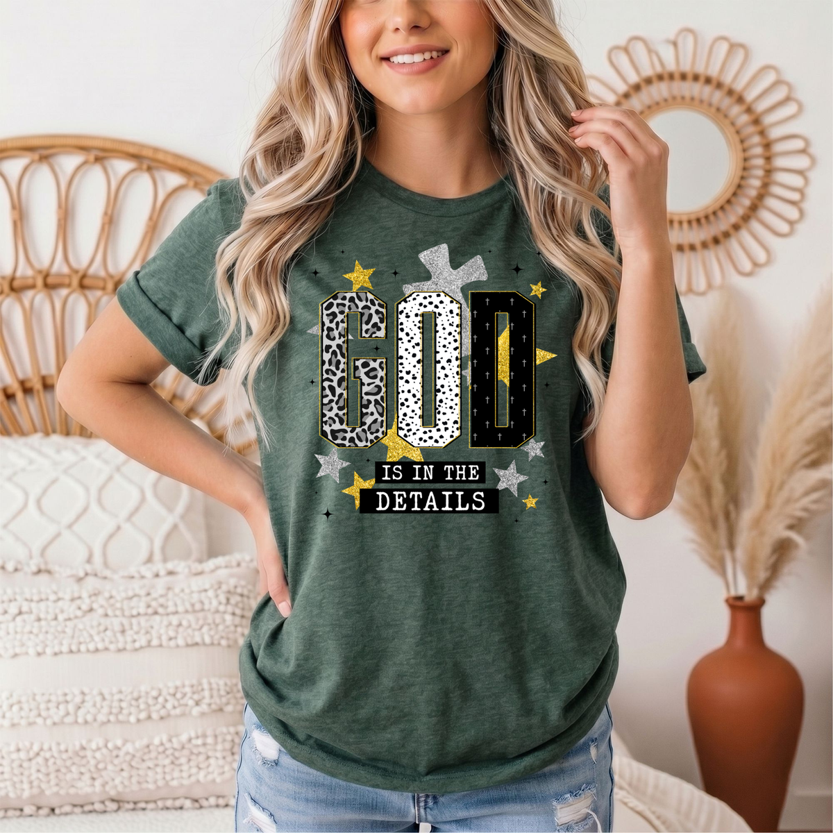 God Is in the Details Christian Graphic Tee
