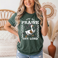 Off To Praise The Lord Christian Graphic Tee