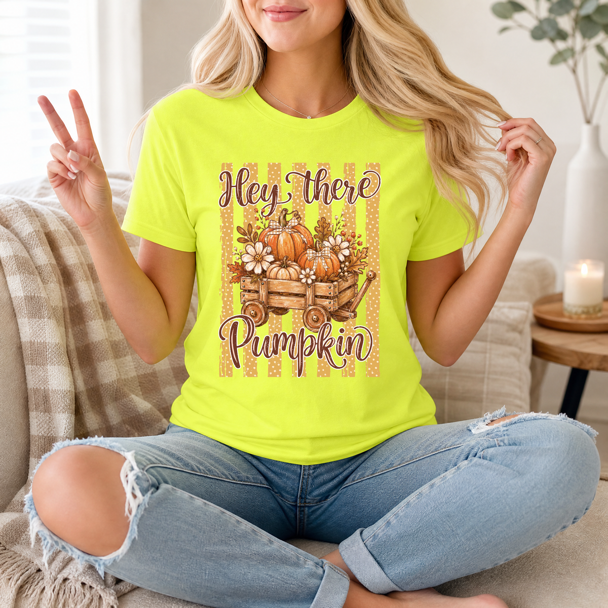 Hey There Pumpkin Cart Premium Graphic Tee