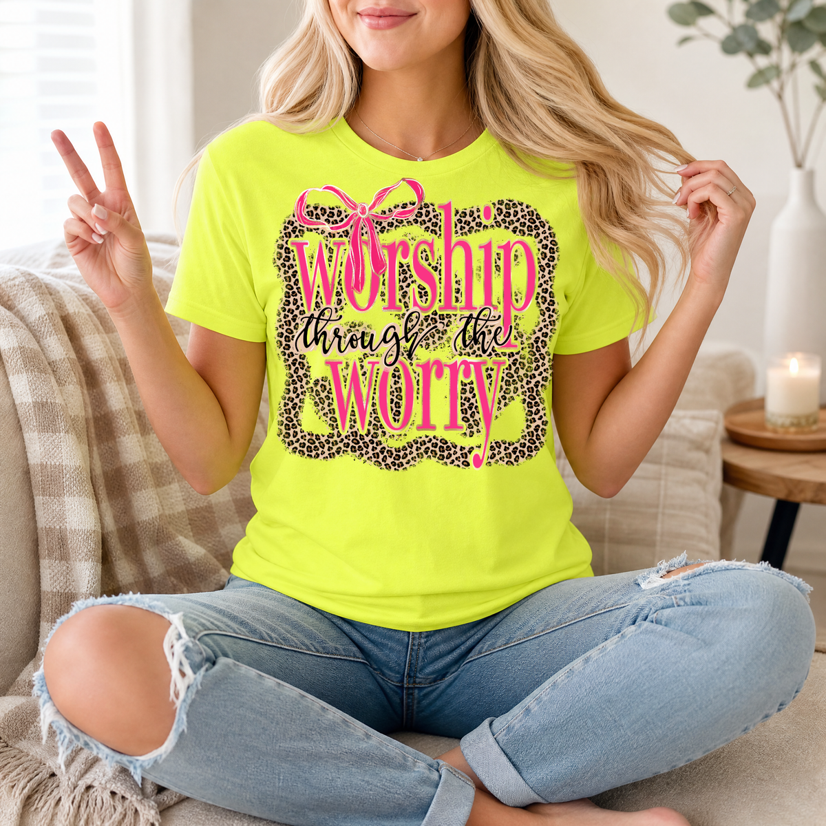 Worship Through The Worry Premium Graphic Tee