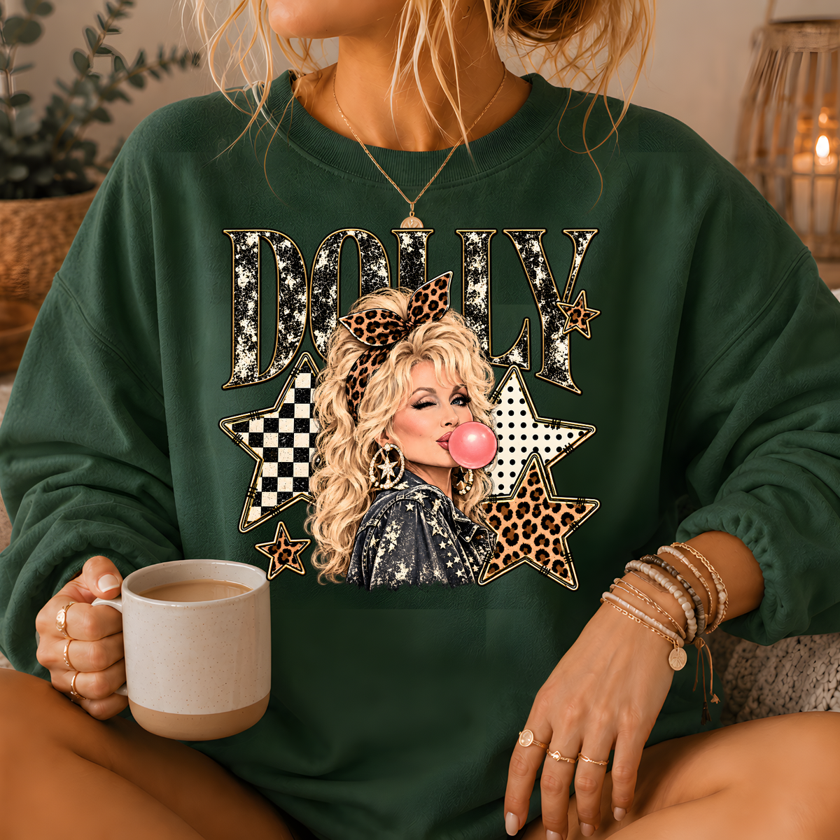 Dolly Bubblegum & Stars Crewneck Sweatshirt