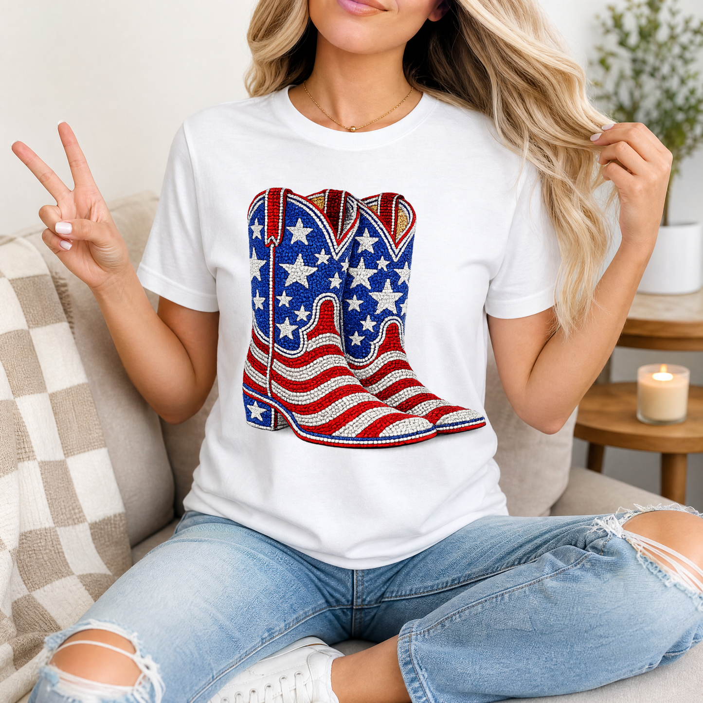 Rhinestone Boots Premium Graphic Tee