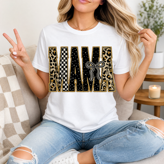 Mama Mixed Pattern Premium Graphic Tee