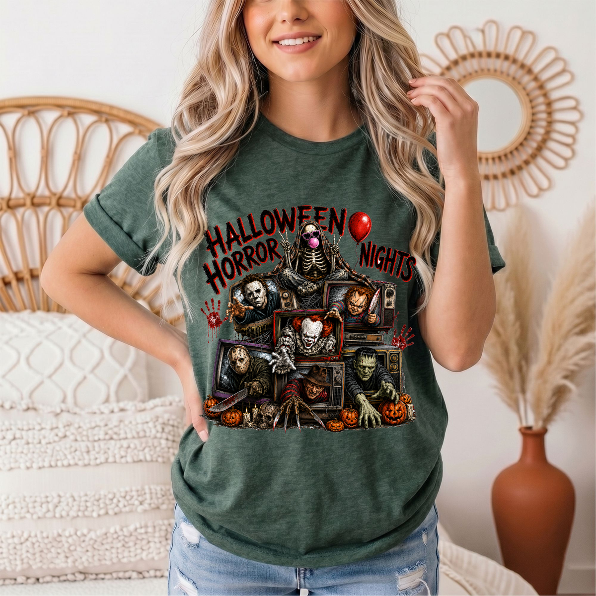 Halloween Horror Nights Vintage TV Graphic Tee