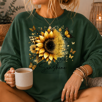 Be the Sunshine Sunflower Butterfly Crewneck Sweatshirt
