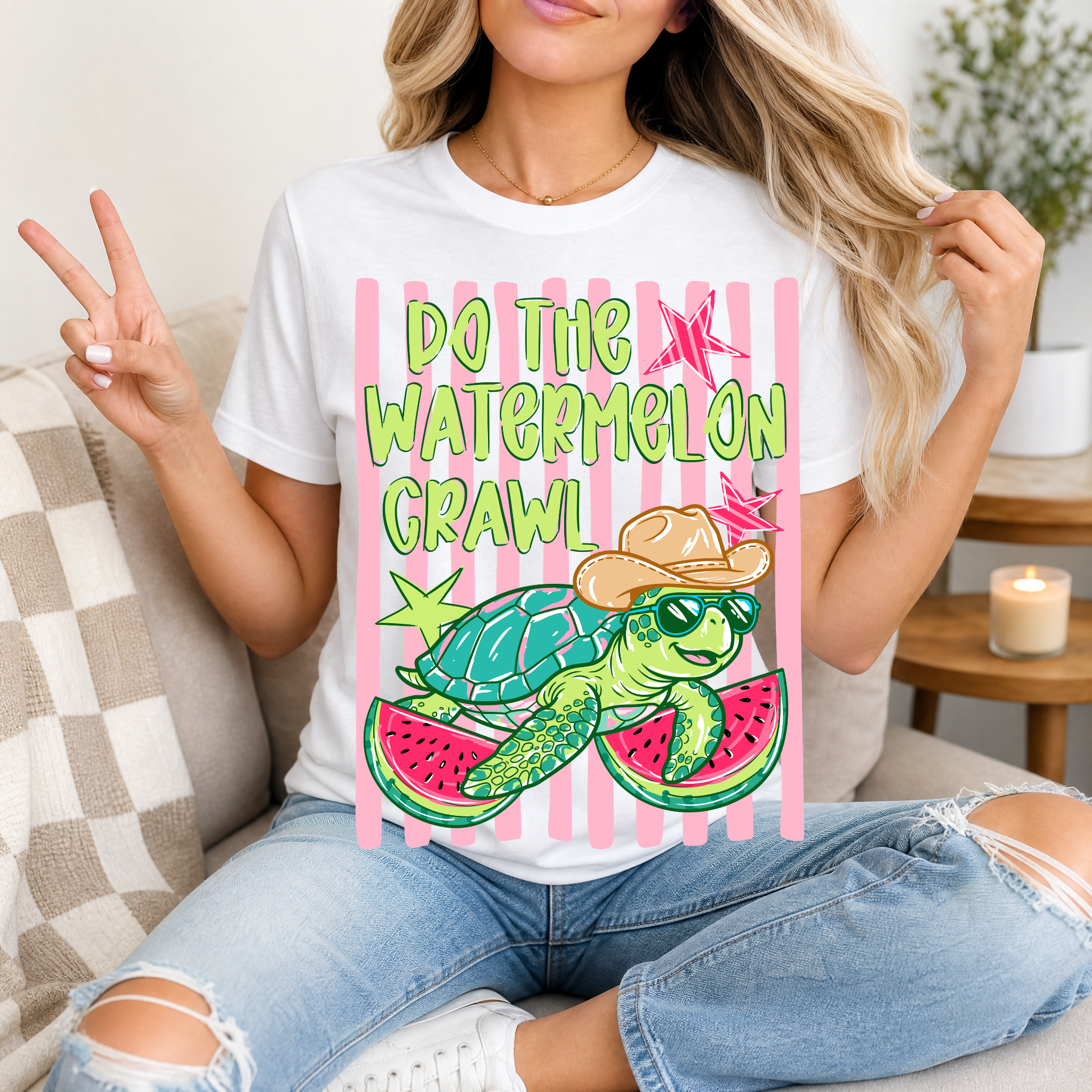 Watermelon Crawl Turtle Premium Graphic Tee