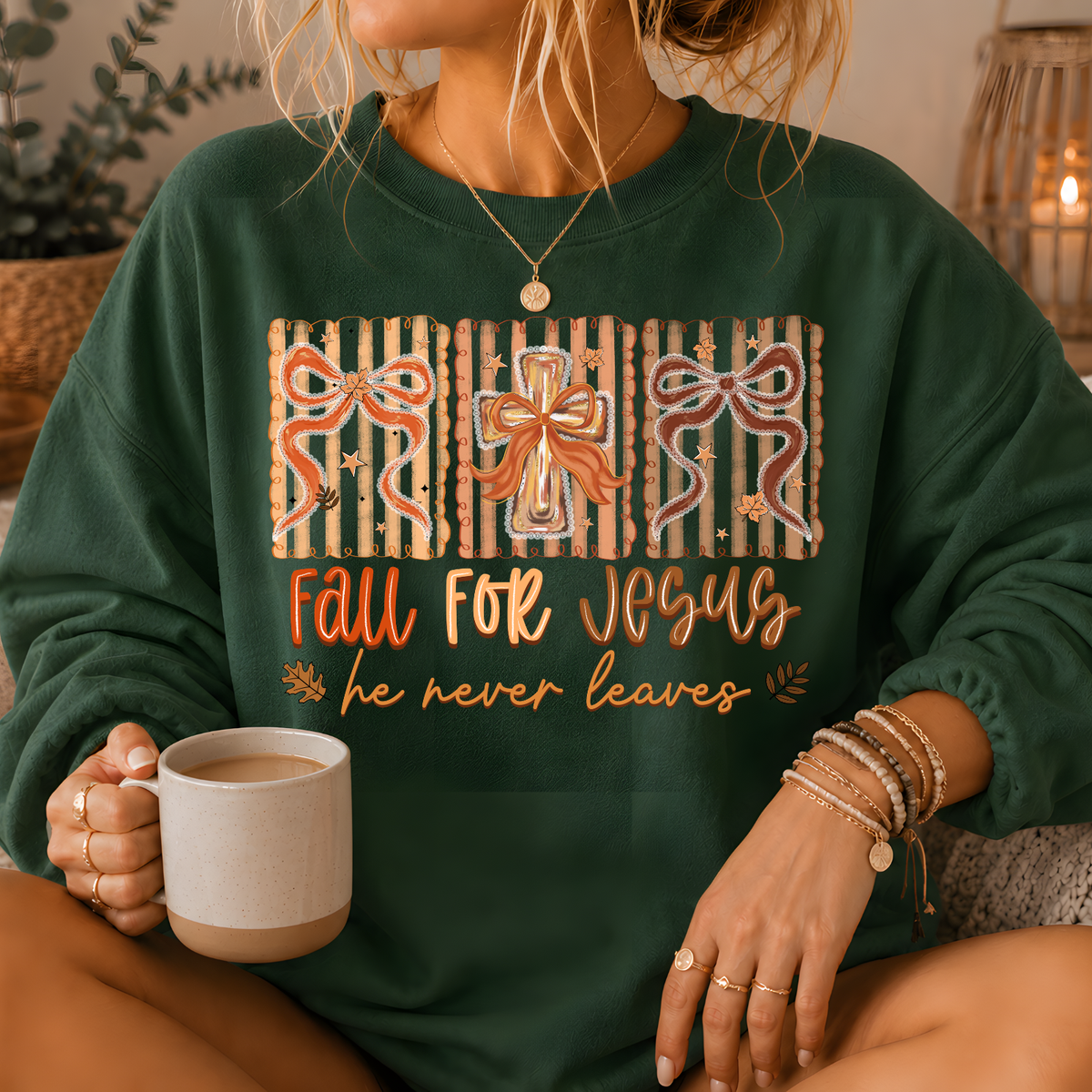 Fall For Jesus Crewneck Sweatshirt