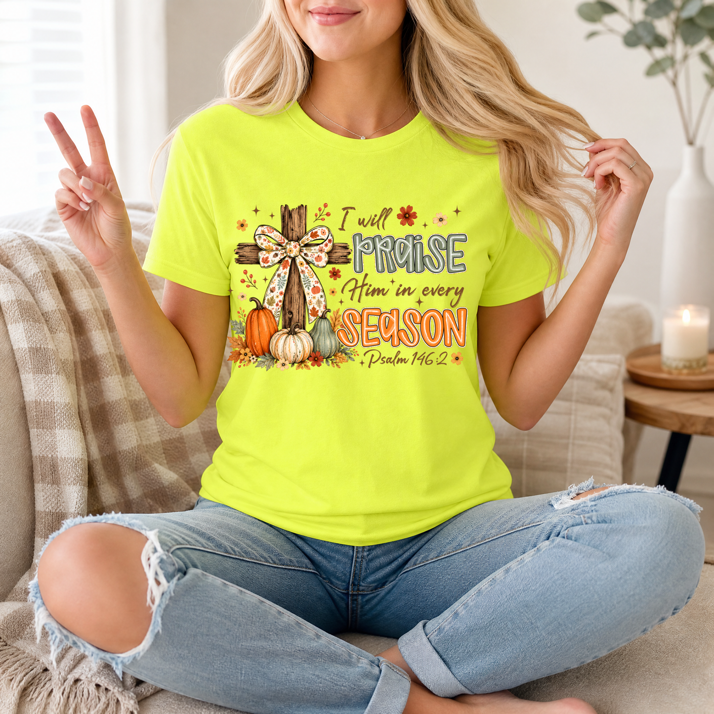 Praise Him in Every Season Premium Graphic Tee