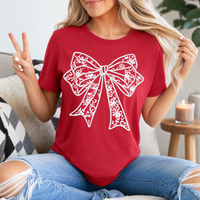 Floral Lace Bow Premium Graphic Tee