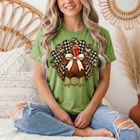Camo & Buffalo Check Turkey Thanksgiving Graphic Tee