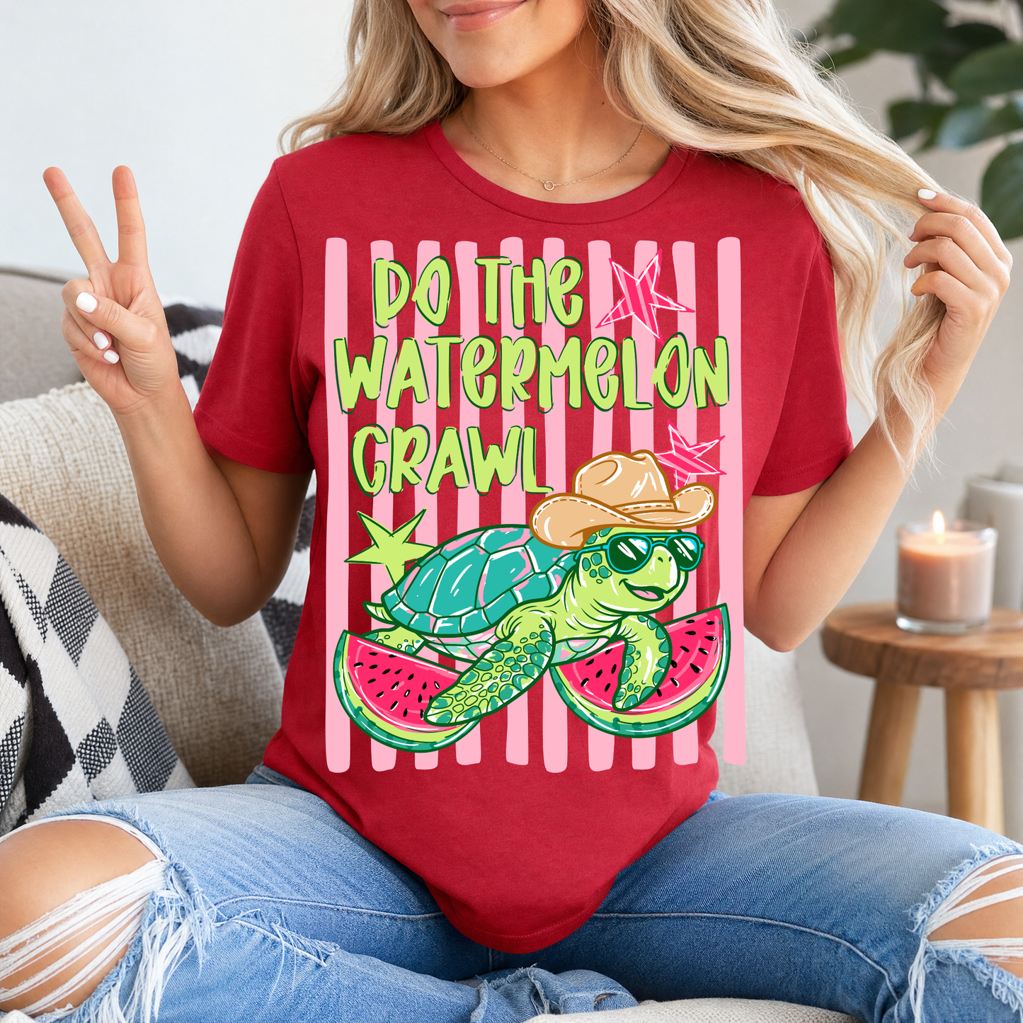 Watermelon Crawl Turtle Premium Graphic Tee
