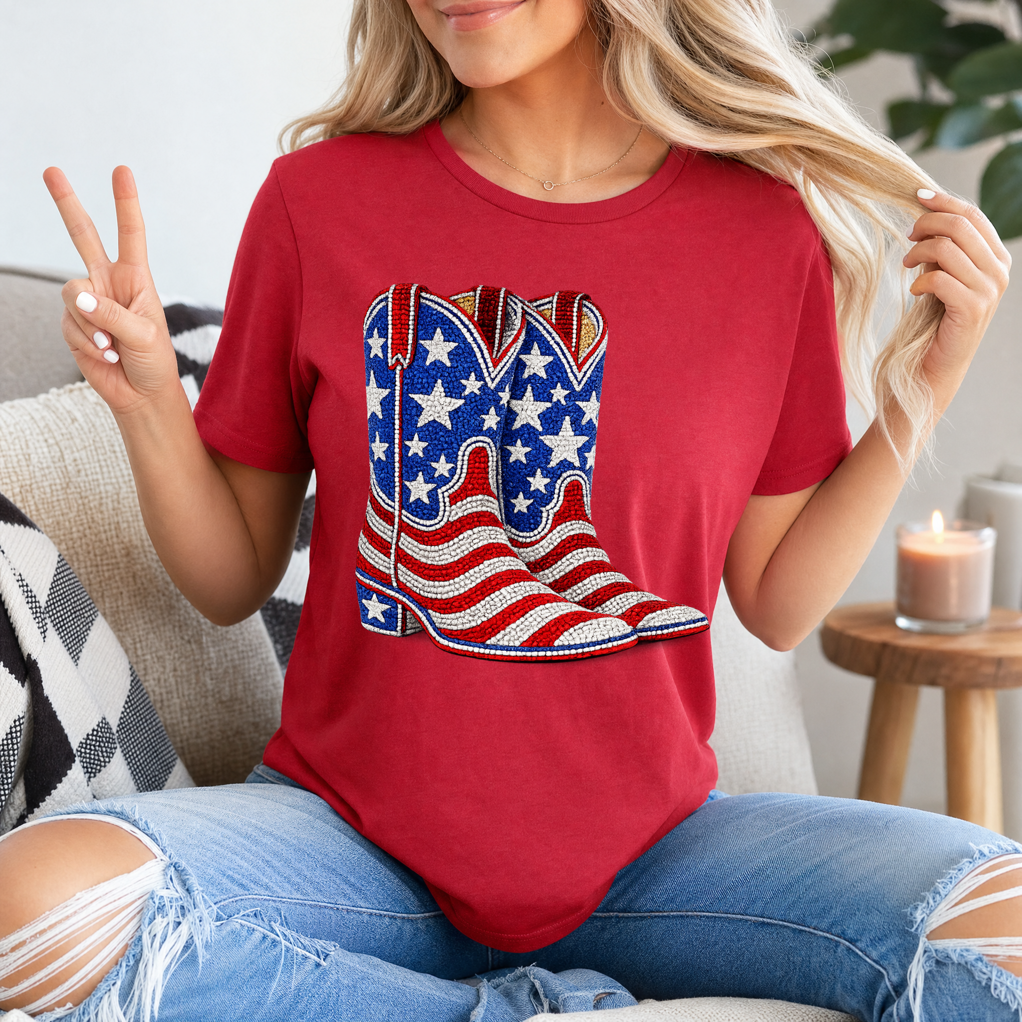 Rhinestone Boots Premium Graphic Tee