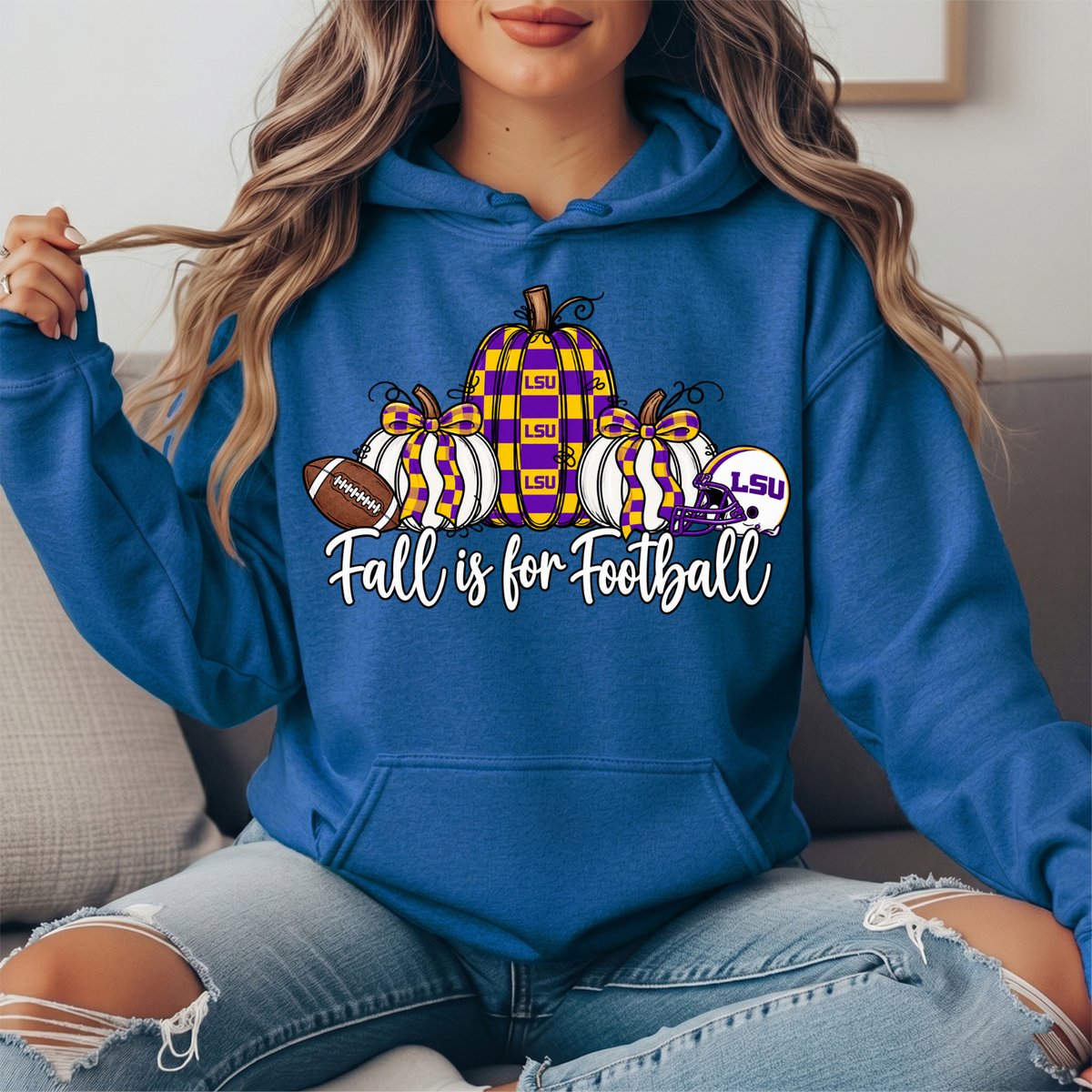 LSU Fall Is for Football Pumpkin Graphic Hoodie