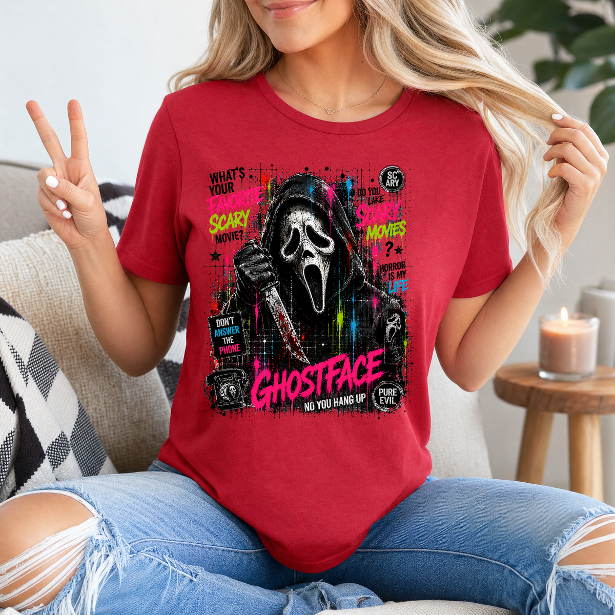 Ghostface Scary Movie Premium Graphic Tee