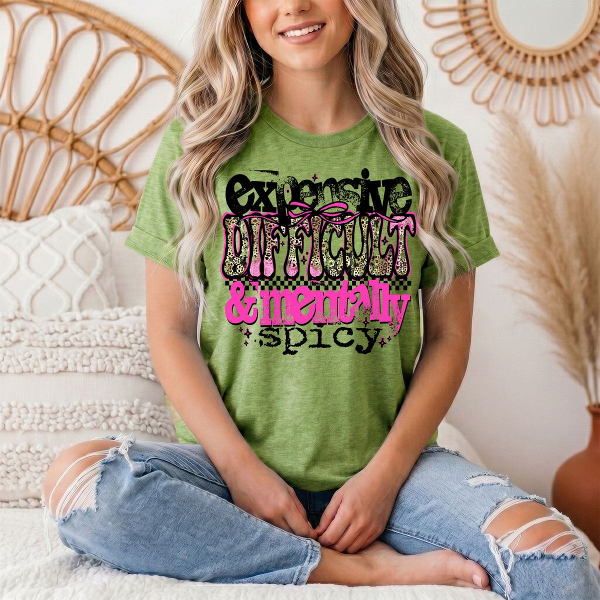Expensive Difficult & Mentally Spicy Funny Graphic Tee