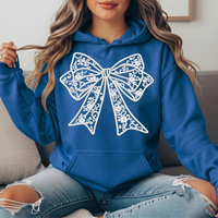 Floral Lace Bow Graphic Hoodie
