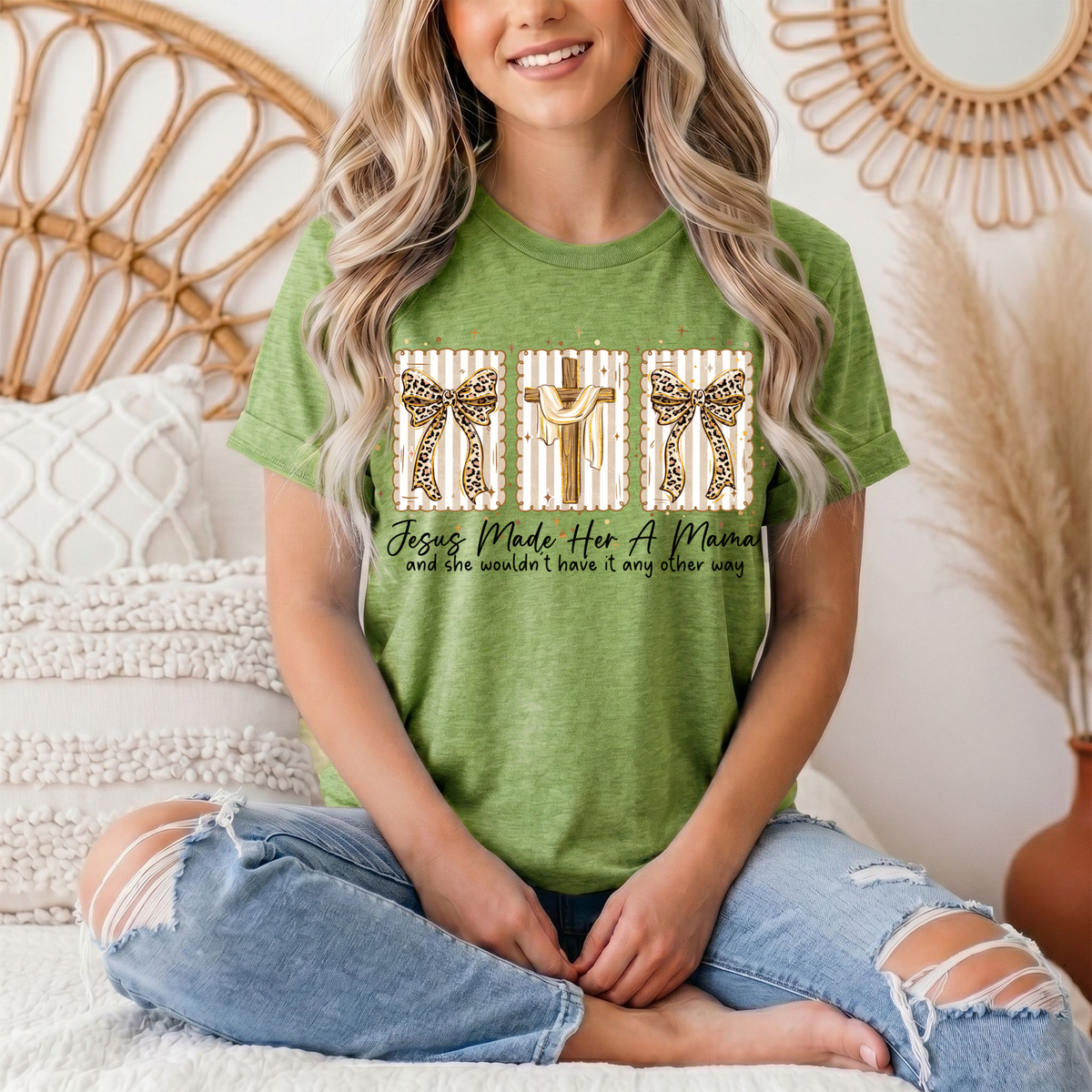 Jesus Made Her a Mama Christian Graphic Tee