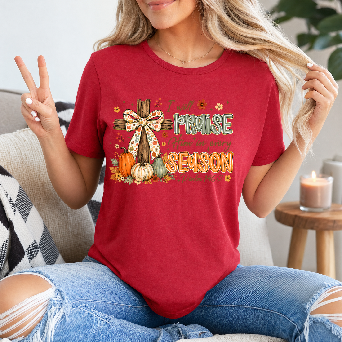 Praise Him in Every Season Premium Graphic Tee