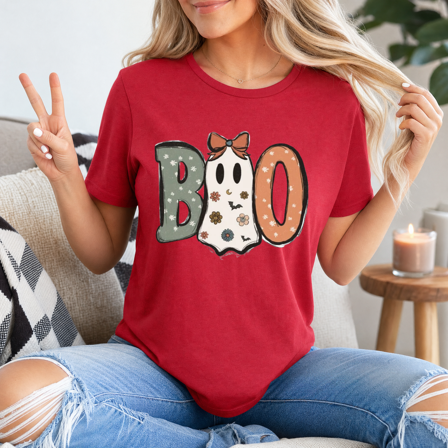 Boo Bow Ghost Premium Graphic Tee