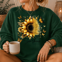 Be the Sunshine Sunflower Butterfly Crewneck Sweatshirt