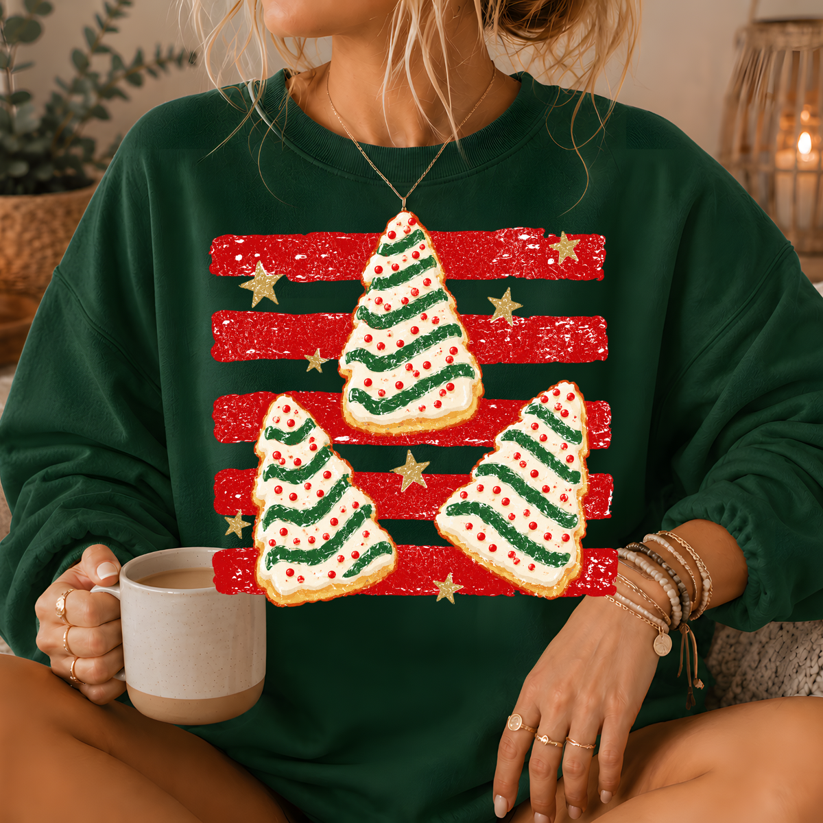 Christmas Tree Snack Cake Crewneck Sweatshirt