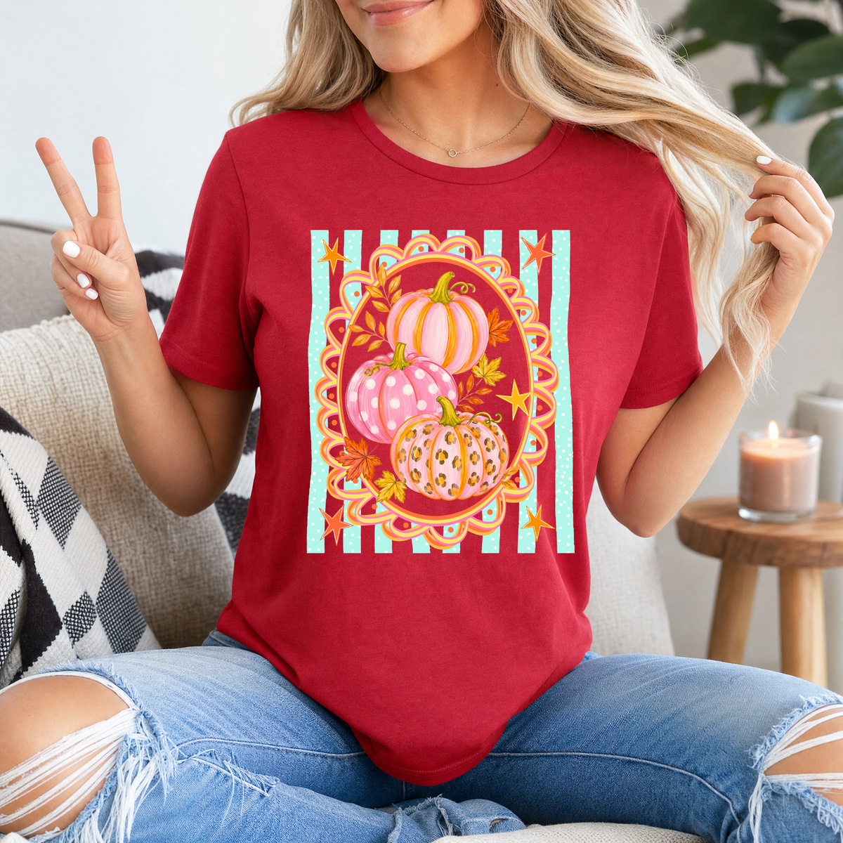 Autumn Pumpkin Glow Premium Graphic Tee